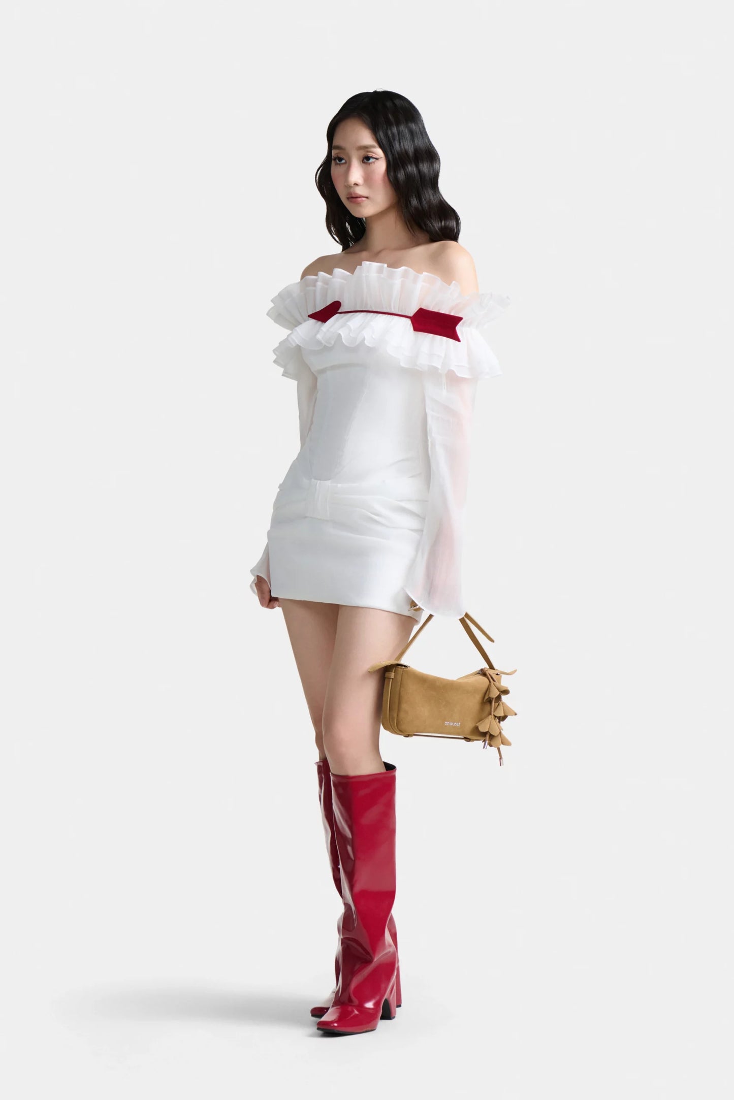 Oh First Kiss Off-shoulder Dress In White