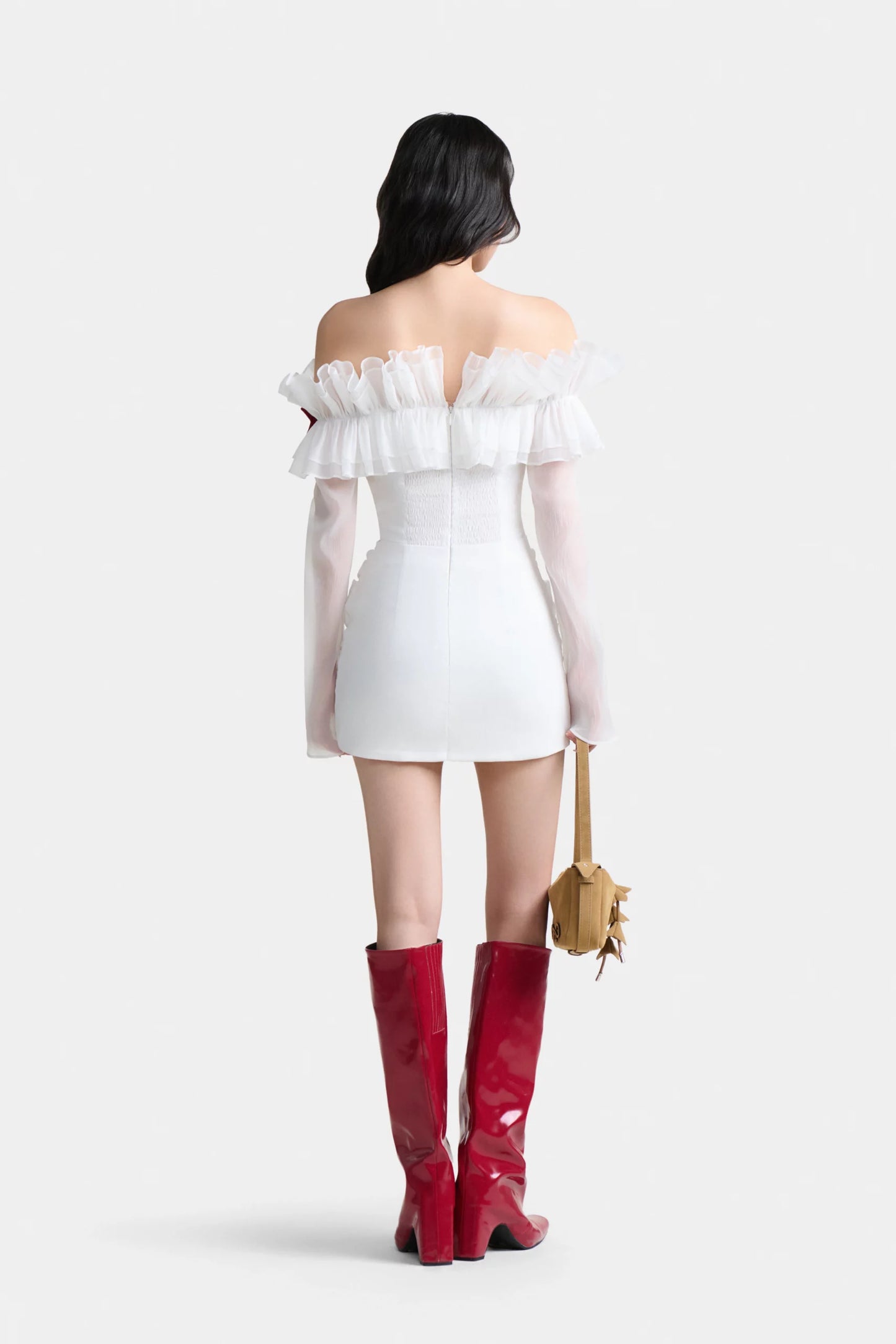 Oh First Kiss Off-shoulder Dress In White