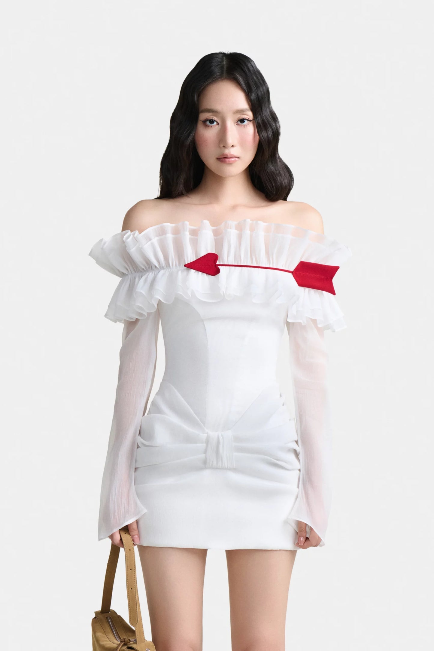 Oh First Kiss Off-shoulder Dress In White