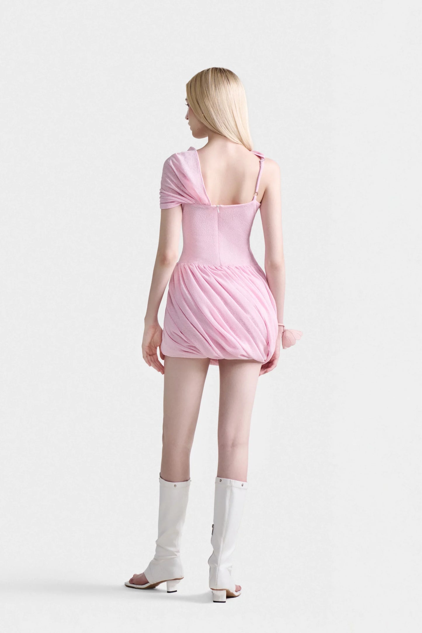 Hera Drape Mini Dress In Pink